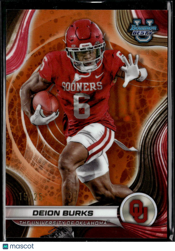 Deion Burks 2024 Bowman's Best University /50 Oklahoma Sooners