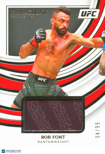 Rob Font 2022 Panini Immaculate Collection UFC Fighter-worn/used material Memorabilia /99