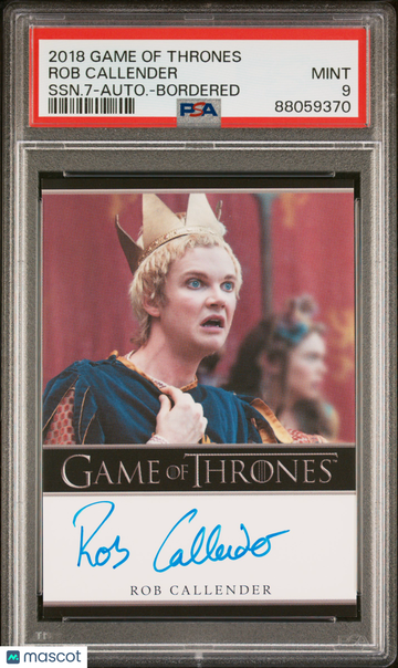 2018 Game Of Thrones Season 7-Autograph Rob Callender Bordered PSA 9
