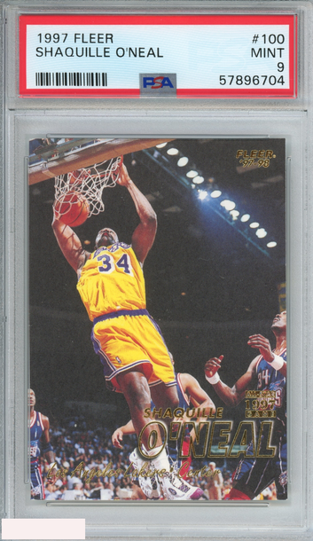 1997 FLEER SHAQUILLE ONEAL #100 LOS ANGELES LAKERS HOF PSA 9 MINT