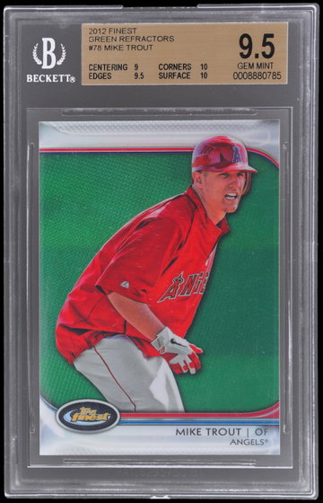 2012 Finest Mike Trout Green Refractor BGS 9.5