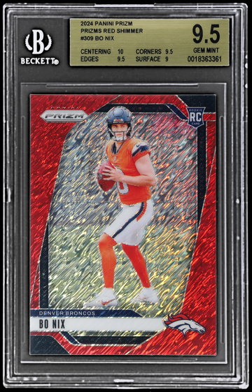 2024 Panini Prizm Bo Nix Red Shimmer Prizm BGS 9.5