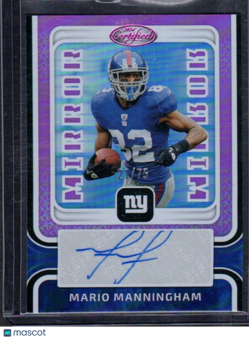 2024 Panini Certified Mario Manningham #MS-MM Mirror Signatures Pink SN AU