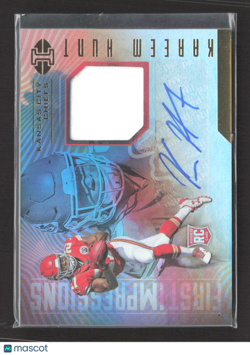2017 Panini Illusions First Impressions Kareem Hunt #123 Autograph RC Memorabilia Auto