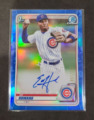 Ed Howard 2020 Bowman Chrome Blue Refractor Autograph /150