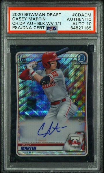 2020 Bowman Draft Casey Martin Black Wave 1/1 