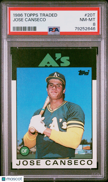 1986 Topps Traded Jose Canseco #20T PSA 8