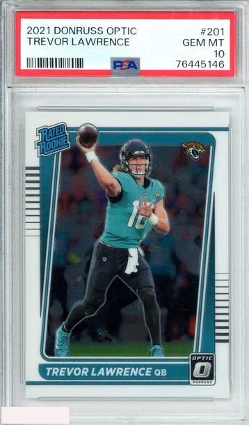 2021 PANINI DONRUSS OPTIC TREVOR LAWRENCE #201 ROOKIE RC  PSA 10 GEM MT