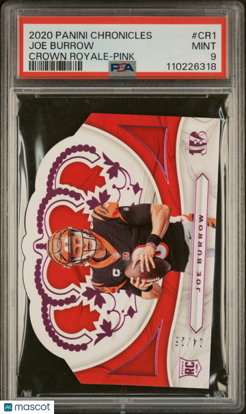2020 Panini Chronicles Crown Royale Joe Burrow #CR1 Pink /25 PSA 9