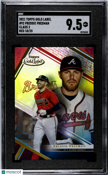 2021 Topps Gold Label Freddie Freeman #92 Class 3 Red /25 SGC 9.5