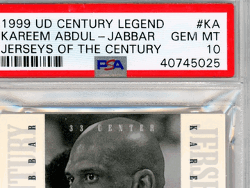 1998 Upper Deck Century Legends Jerseys Of The Century Kareem Abdul-Jabbar #KA PSA 10