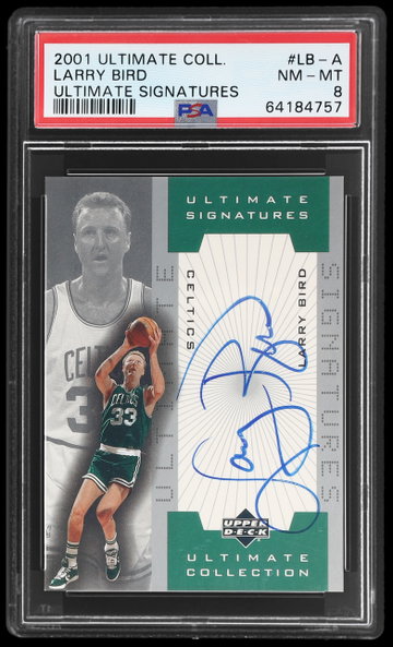 2001 Upper Deck Ultimate Collection Larry Bird Ultimate Signatures PSA 8
