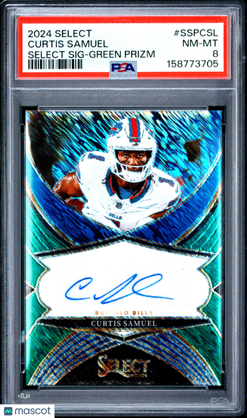 2024 Select Signatures Curtis Samuel Green Prizm /5 PSA 8