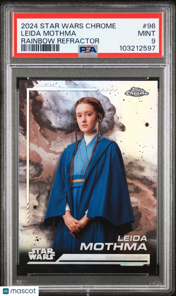 2024 Topps Chrome Star Wars 2024 Topps Chrome Star Wars Leida Mothma #96 96 Rainbow Refractor Rainbow Refractor PSA 9 9
