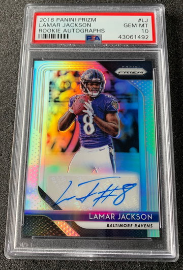 2018 Prizm Silver Auto Lamar Jackson PSA 10