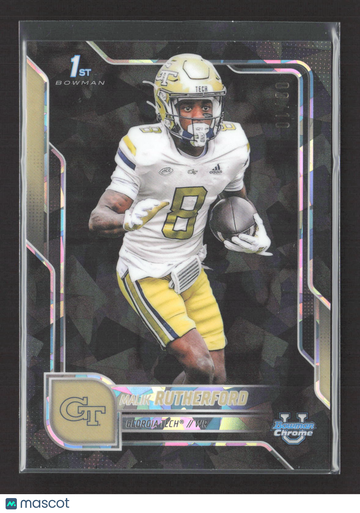 2025 Bowman Chrome University Malik Rutherford #23 Black Shimmer Refractor 1st Bowman