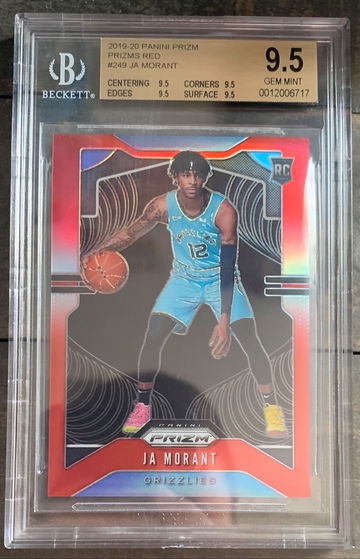 2019-20 Ja Morant Panini Prizm Red RC /299 BGS 9.5 