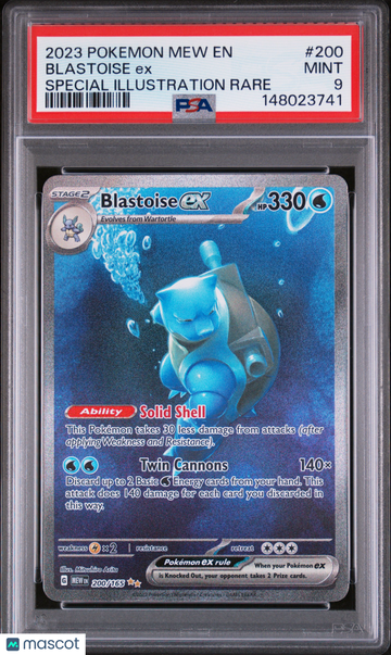 2023 Pokemon Mew EN-151 Blastoise EX Special Illustration Rare PSA 9 #200