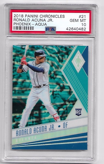 Ronald Acuna Jr. 2018 Panini Chronicles Phoenix Aqua /299