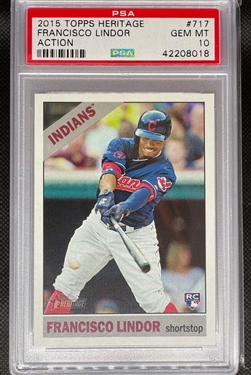PSA 10 2015 Topps Heritage Francisco Lindor Action #717 RC