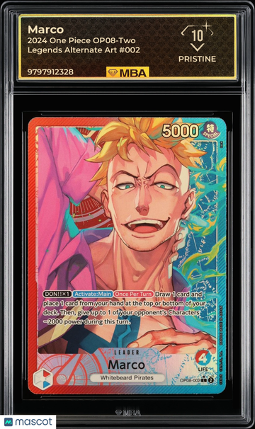 2024 One Piece OP08-Two Legends Marco #002 Alternate Art MBA 10