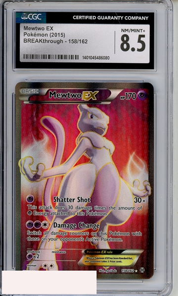 2015 POKEMON BREAKTHROUGH MEWTWO EX #158 CGC 8.5