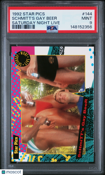 1992 Star Pics Saturday Night Live ADAM SANDLER Schmitt's Gay Beer ROOKIE #144 PSA 9