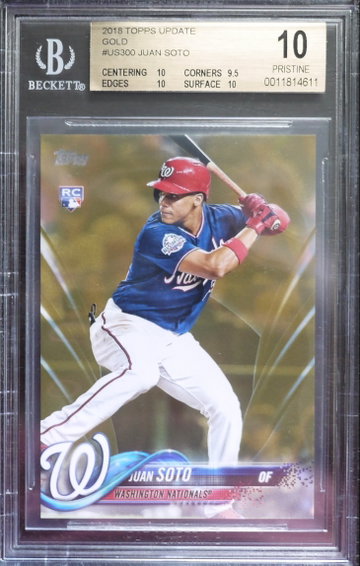 BGS 10 - 2018 TOPPS UPDATE JUAN SOTO RC #US300 (0058/2018) GOLD POP 12