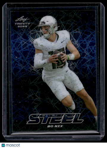 2023 Leaf Trinity (Mega Box) Bo Nix #S-12 Steel Lazer Blue SN