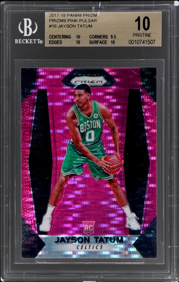 2017 Panini Prizm Jayson Tatum Pink Pulsar Prizm BGS 10 RC