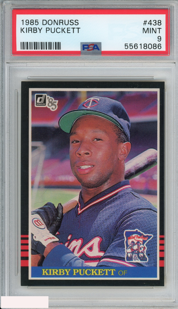 1985 DONRUSS KIRBY PUCKETT #438 ROOKIE RC MINNESOTA TWINS HOF PSA 9 MINT