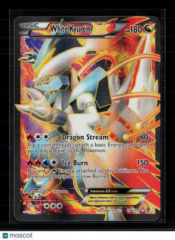 2012 Boundaries Crossed White Kyurem EX Holo Rare SR FA #146/149