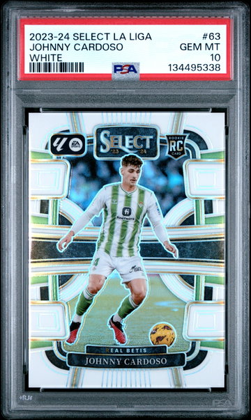 2023-24 PANINI SELECT LA LIGA JOHNNY CARDOSO #/20 WHITE #63 RC ROOKIE PSA 10