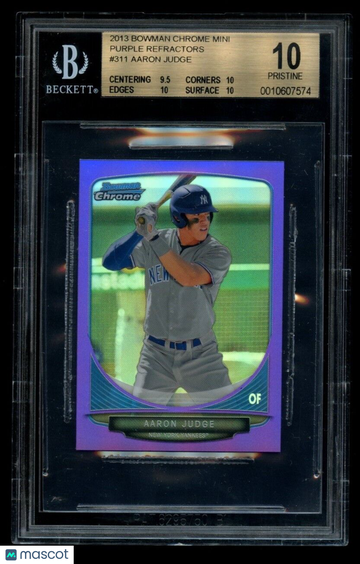 2013 Bowman Chrome Aaron Judge /5 Mini Purple Refractor Rookie BGS 10 Pristine