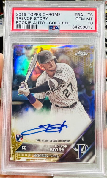 2016 Topps Chrome Trevor Story Gold Auto /50 PSA 10