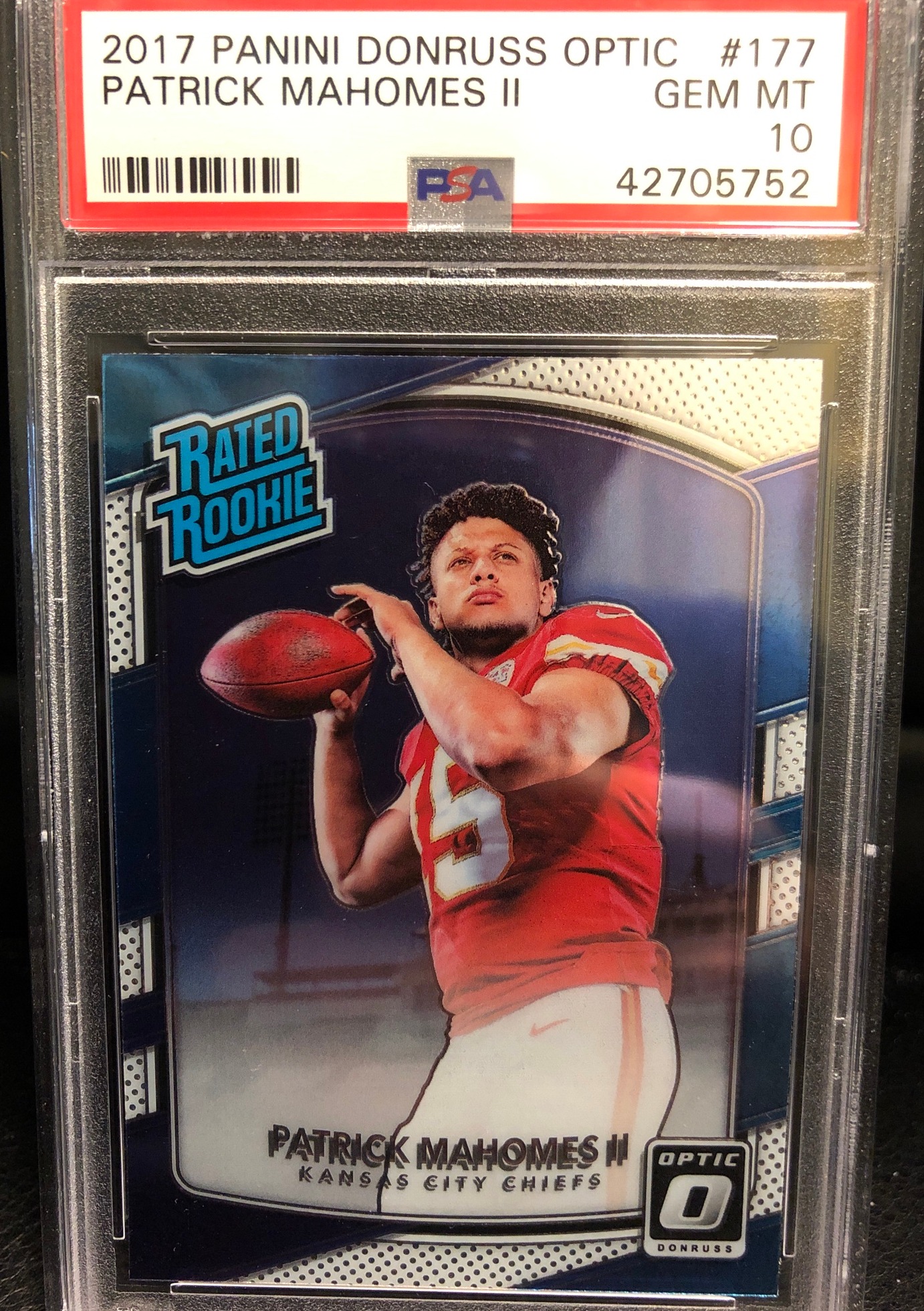 Patrick Mahomes 2017 Optic PSA 10