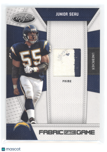 2010 Panini Certified Fabric of the Game Junior Seau #90 Prime /50
