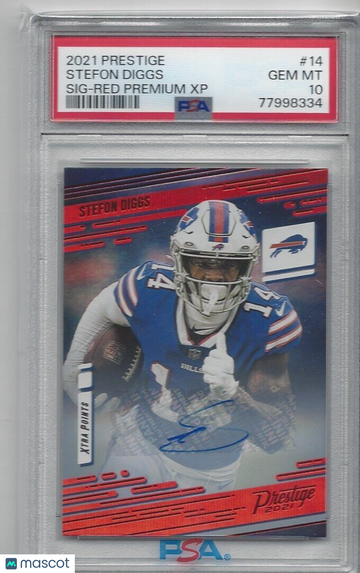 2021 Panini Prestige Stefon Diggs #14 SIG Red Premium XP PSA 10