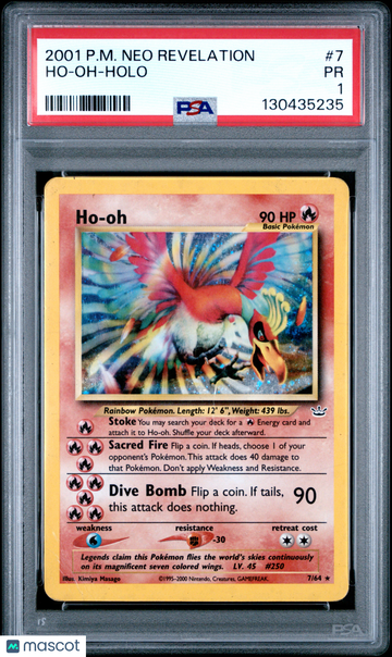 2001 Pokemon Neo Revelation Ho-Oh Holo PSA 1 #7