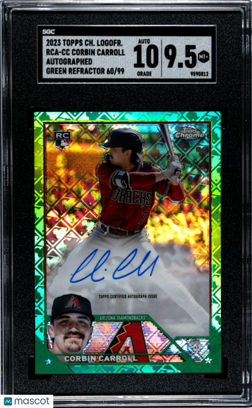 2023 Topps Chrome Logofractor Corbin Carroll #RCA-CC Autograph Green Refractor SGC 9.5 Auto 10