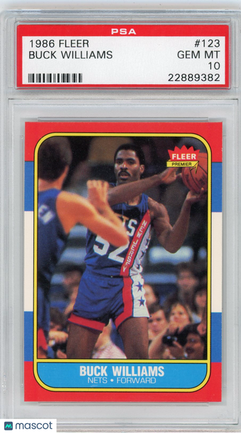 1986 Fleer Buck Williams #123 PSA 10 Basketball Trading Card