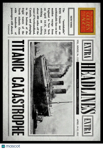 2012 Panini Golden Age Titanic #2 Headlines