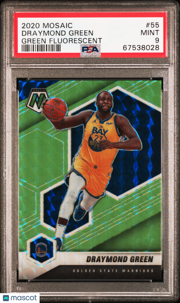 2020 Panini Mosaic Draymond Green #55 Green Fluorescent /10 Short Print Nicely Centered Mint Parallel/Variety Base Set I