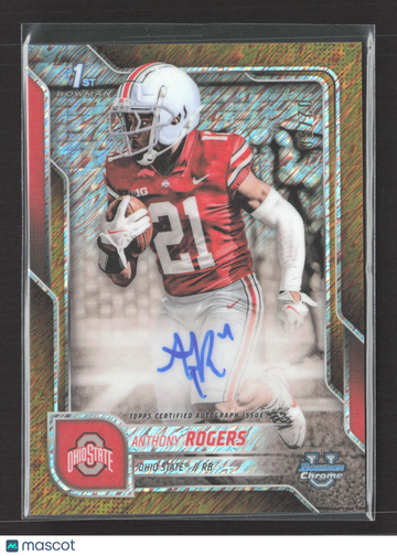 2025 Bowman University Chrome Football Anthony Rogers #BCA-AR Refractor /10 1st Bowman
