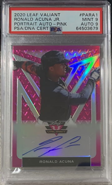 2020 Leaf Valiant Ronald Acuna Pink Auto 14/15