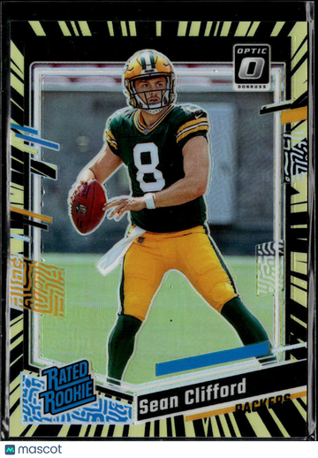 Sean Clifford 2023 Panini Donruss Optic Prizm Zebra /69 Green Bay Packers