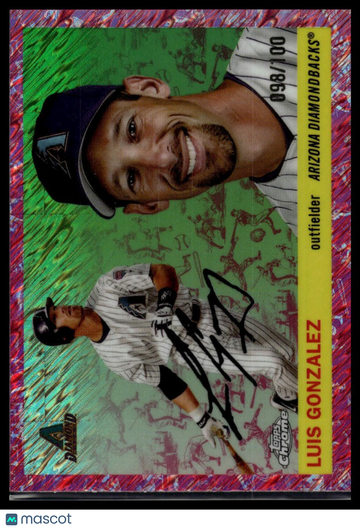 2025 Topps Chrome Platinum Luis Gonzalez #312 Platinum Toile Cream / Fuchsia Shimmer Refractors SN