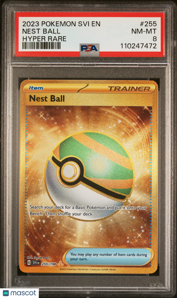 2023 Pokemon Svi EN-Scarlet & Violet Nest Ball Hyper Rare PSA 8 #255