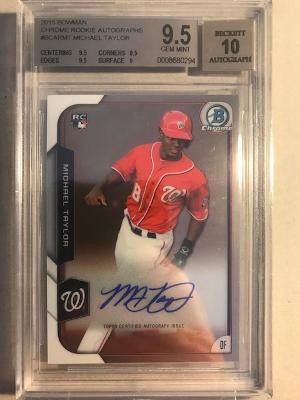 2015 Bowman Chrome Rookie Michael Taylor Auto