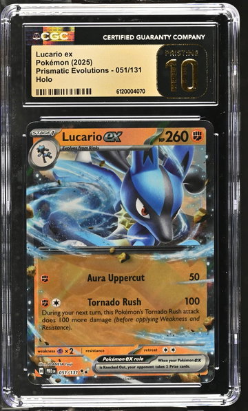 2025 Pokemon #051/131 Lucario ex Prismatic Evolutions CGC 10